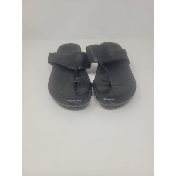Belo Black Womens Sandal Size 6 Leather Straps - Picture 1 of 9